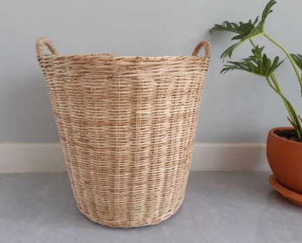 ตะกร้าหวายใส่ผ้าใบใหญ่