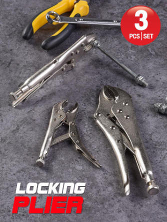 ชุดคีมล็อคปากโค้ง 3 ชิ้น